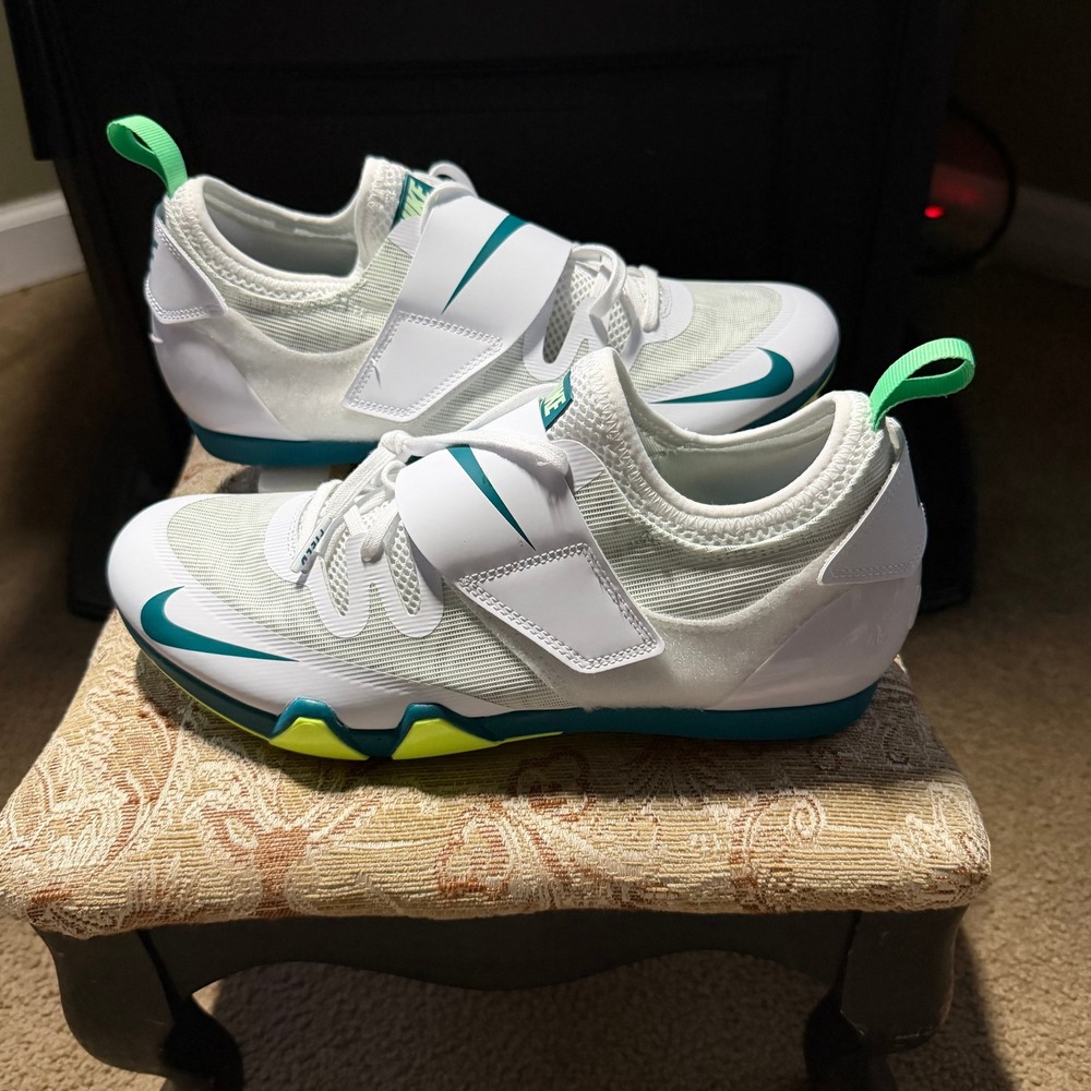 Nike Pole Vault Elite Track Spikes Men's 8.5 White Green FZ9649-100 NO SPIKES